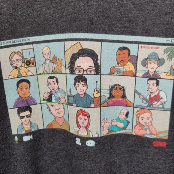 The Office Quarantine Zoom Meeting Short Sleeve Tee Size Small - Picture 3 of 3